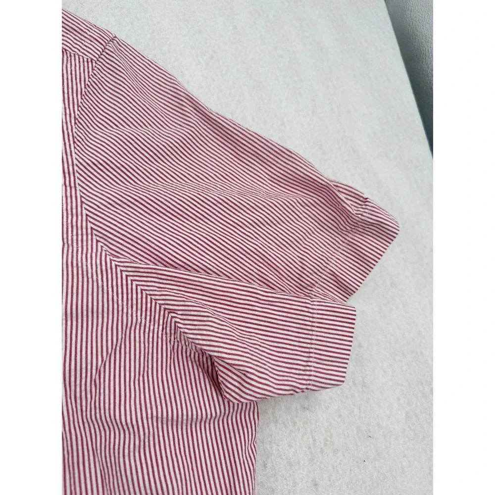 Polo Ralph Lauren Mens XL Untucked Fit Short Sleeve Button Down Red Striped
